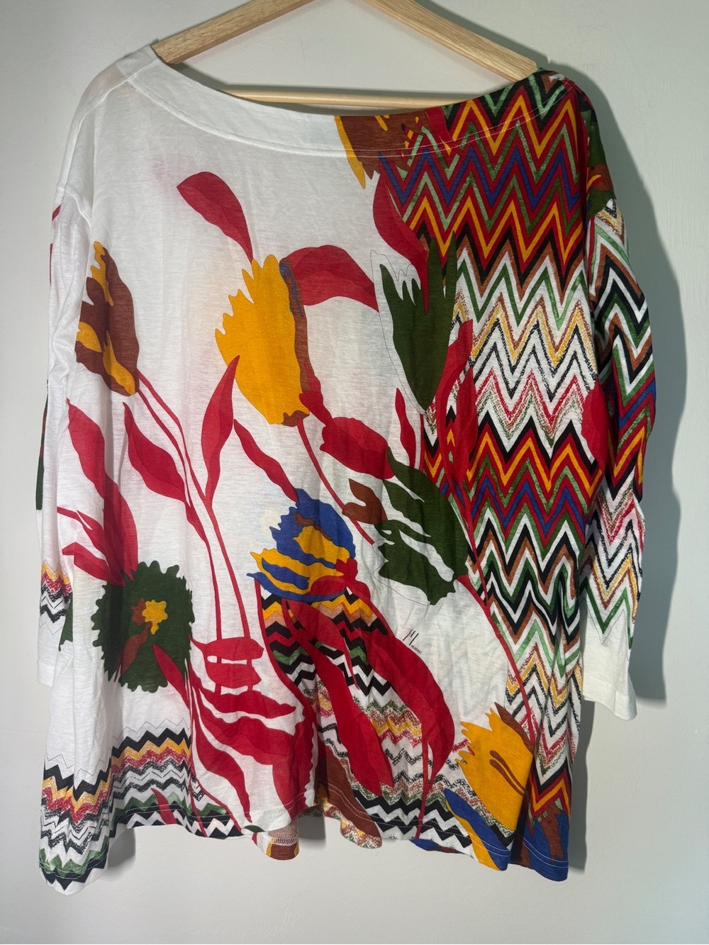 Missoni Mare Italy 100% Cotton Abstract Print Tunic Top | Size IT 50 US L/XL - Picture 4 of 8